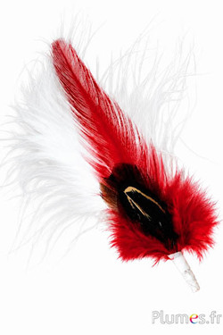 Gesteck Hahnenkreuz-Fasan - 12 cm x 3 cm - weiss-rot